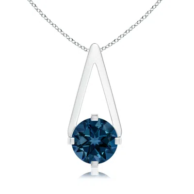 ANGARA FLAT PRONG-SET SOLITAIRE LONDON BLUE TOPAZ TRIANGULAR PENDANT