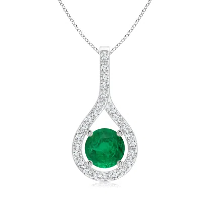 ANGARA FLOATING GIA CERTIFIED EMERALD DROP PENDANT WITH DIAMONDS