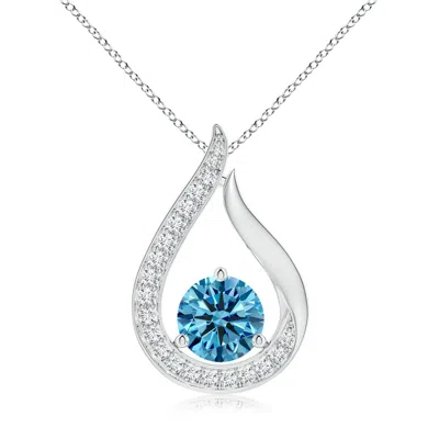 ANGARA FLOATING LAB-GROWN FANCY INTENSE BLUE DIAMOND TULIP PENDANT
