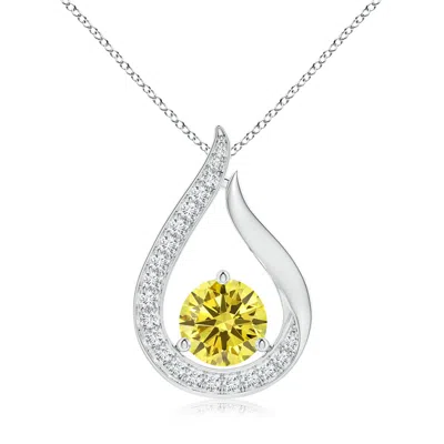 ANGARA FLOATING LAB-GROWN FANCY INTENSE YELLOW DIAMOND TULIP PENDANT