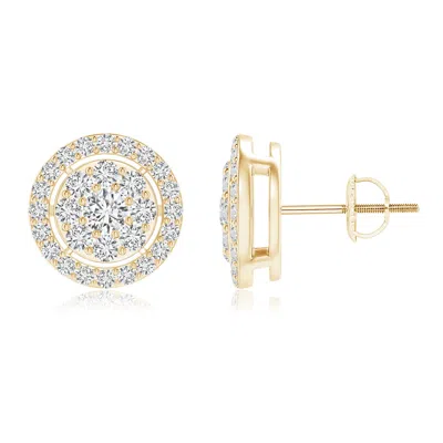 ANGARA FLOATING ROUND CLUSTER DIAMOND HALO STUD EARRINGS