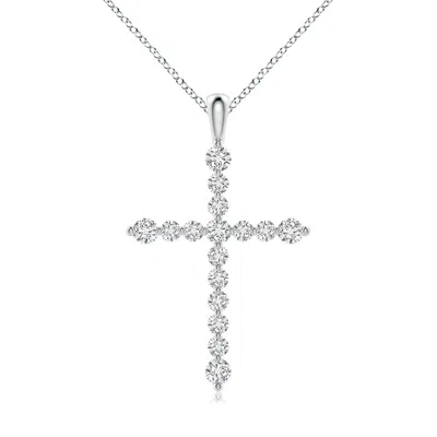 ANGARA FLOATING ROUND DIAMOND DOTTED CROSS PENDANT