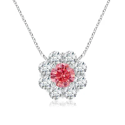 ANGARA FLORAL CLUSTER FANCY INTENSE PINK DIAMOND NECKLACE