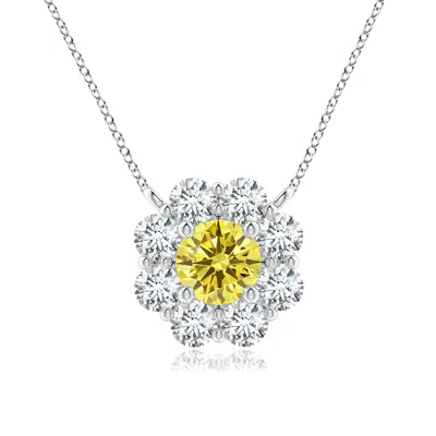 ANGARA FLORAL CLUSTER FANCY INTENSE YELLOW DIAMOND NECKLACE