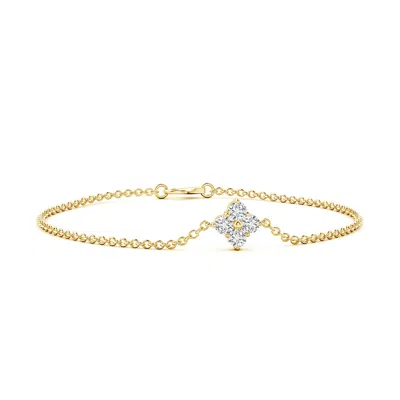 ANGARA FLORAL DIAMOND CLUSTER CHAIN BRACELET