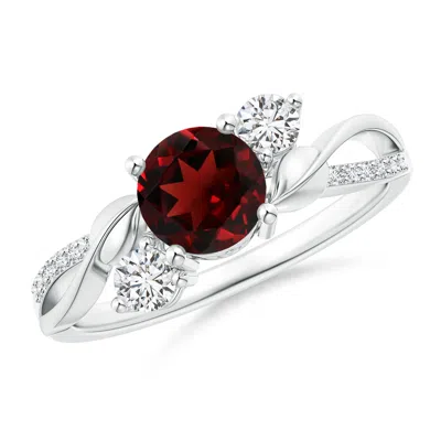 ANGARA GARNET AND DIAMOND TWISTED VINE RING