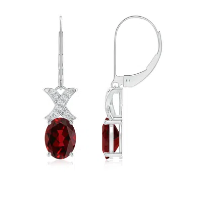 ANGARA GARNET AND DIAMOND XO LEVERBACK DROP EARRINGS