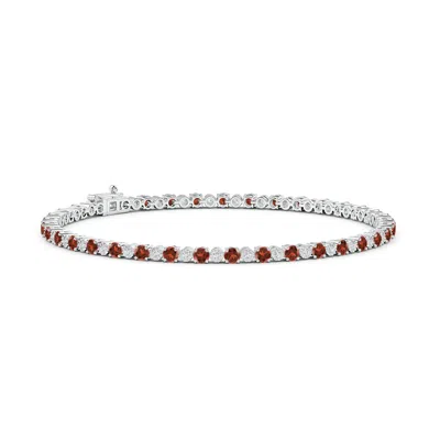 ANGARA GARNET AND ILLUSION DIAMOND TENNIS BRACELET