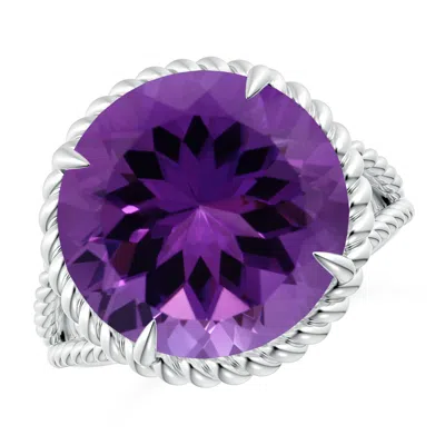 ANGARA GIA CERTIFIED AMETHYST TWIST ROPE SPLIT SHANK RING