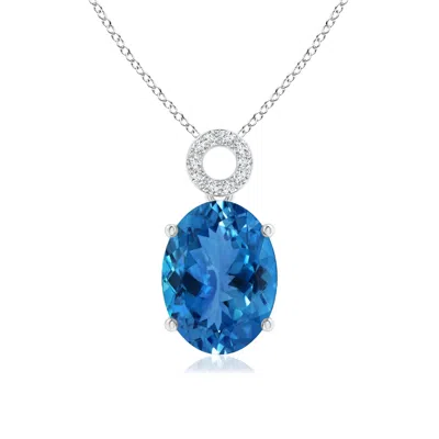 ANGARA GIA CERTIFIED AQUAMARINE DANGLE PENDANT WITH CIRCULAR BALE