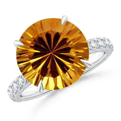 ANGARA GIA CERTIFIED CITRINE SOLITAIRE RING WITH DIAMOND ACCENTS
