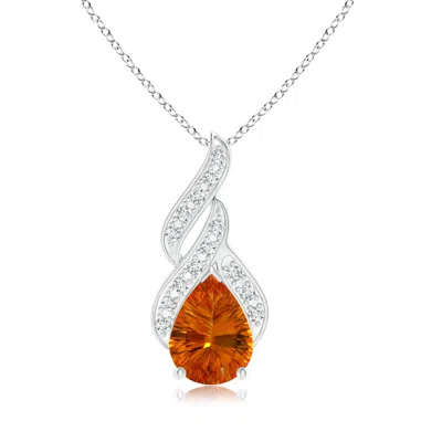ANGARA GIA CERTIFIED CITRINE TEARDROP FLAME PENDANT WITH DIAMONDS