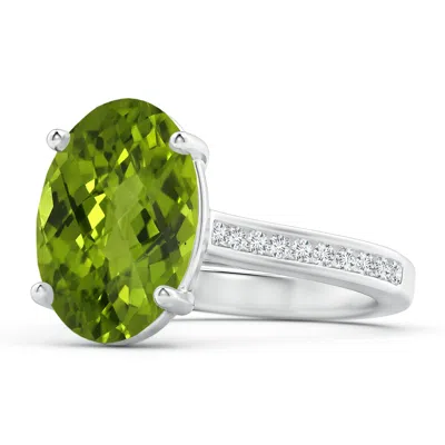 ANGARA GIA CERTIFIED CLASSIC OVAL PERIDOT SOLITAIRE RING