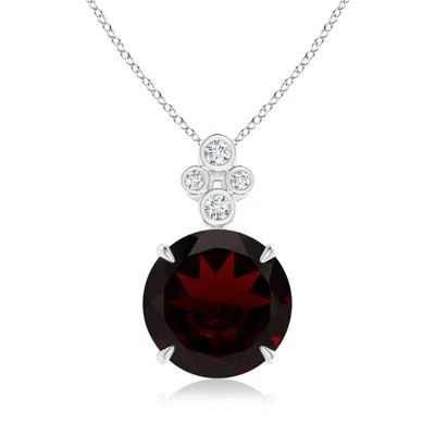 ANGARA GIA CERTIFIED CLAW-SET GARNET PENDANT WITH BEZEL DIAMONDS