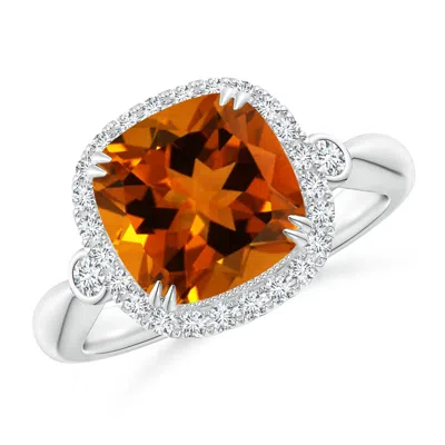 ANGARA GIA CERTIFIED CUSHION CITRINE TAPERED SHANK RING