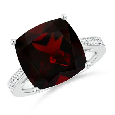 ANGARA GIA CERTIFIED CUSHION GARNET REVERSE TAPERED SHANK RING