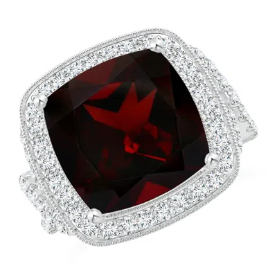 ANGARA GIA CERTIFIED CUSHION GARNET TWISTED INFINITY RING