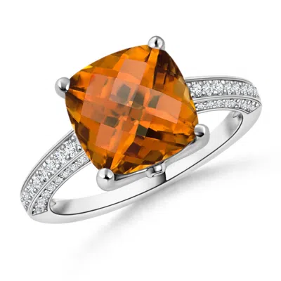 ANGARA GIA CERTIFIED CUSHION ORANGE ZIRCON COCKTAIL RING
