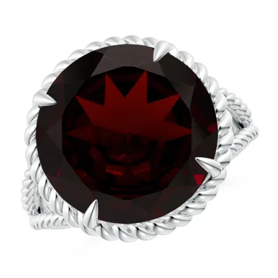 ANGARA GIA CERTIFIED GARNET TWIST ROPE SPLIT SHANK RING