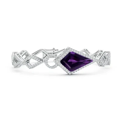 ANGARA GIA CERTIFIED KITE-SHAPED STEP-CUT AMETHYST BRACELET