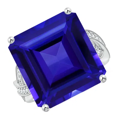 ANGARA GIA CERTIFIED OCTAGONAL TANZANITE CRISS CROSS RING