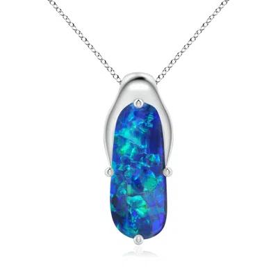 ANGARA GIA CERTIFIED OVAL BLACK OPAL WISHBONE PENDANT