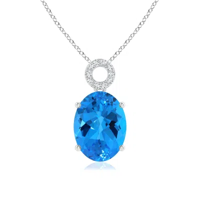 ANGARA GIA CERTIFIED OVAL SKY BLUE TOPAZ PENDANT WITH CIRCULAR BALE