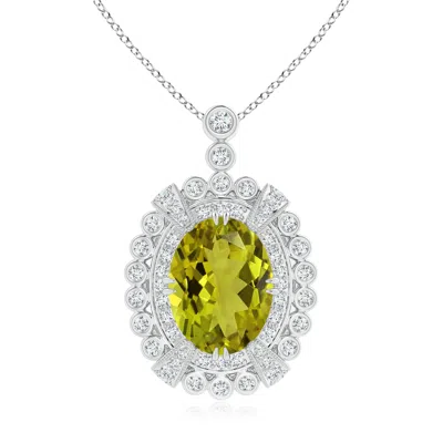 ANGARA GIA CERTIFIED OVAL TOURMALINE PENDANT WITH DOUBLE HALO