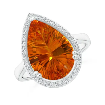 ANGARA GIA CERTIFIED PEAR CEYLON CITRINE COCKTAIL RING