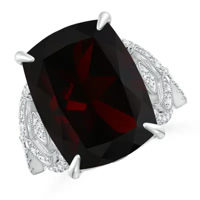 ANGARA GIA CERTIFIED RECTANGULAR CUSHION GARNET TWISTED SHANK RING