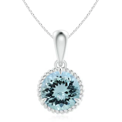 ANGARA GIA CERTIFIED ROPE-FRAMED AQUAMARINE SOLITAIRE PENDANT