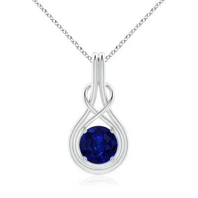 ANGARA GIA CERTIFIED SAPPHIRE SOLITAIRE INFINITY KNOT PENDANT