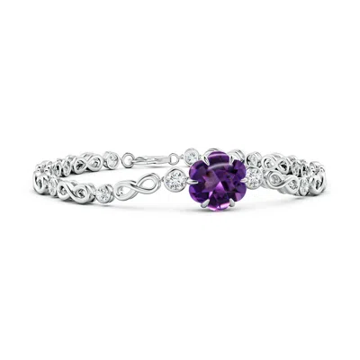 ANGARA GIA CERTIFIED SIX-PETAL AMETHYST INFINITY BRACELET