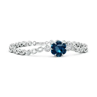 ANGARA GIA CERTIFIED SIX-PETAL LONDON BLUE TOPAZ INFINITY BRACELET