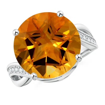 ANGARA GIA CERTIFIED SOLITAIRE ROUND CITRINE INFINITY RING
