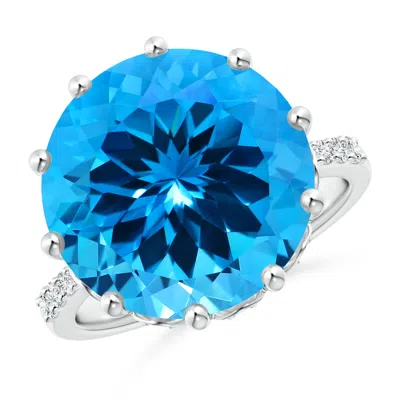 ANGARA GIA CERTIFIED SWISS BLUE TOPAZ SOLITAIRE RING WITH DIAMONDS