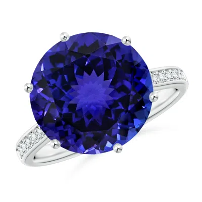 ANGARA GIA CERTIFIED TANZANITE ENGAGEMENT RING WITH HIDDEN HALO