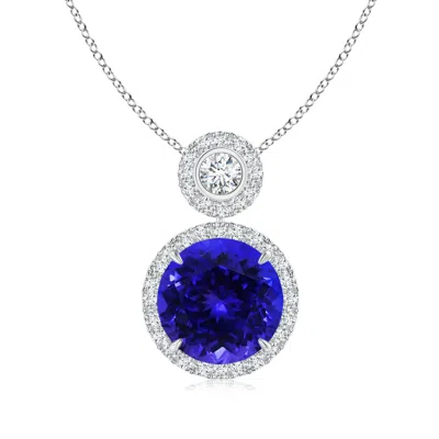 ANGARA GIA CERTIFIED TWO-TIER TANZANITE HALO PENDANT