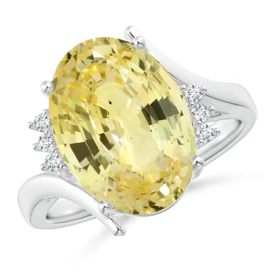 ANGARA GIA CERTIFIED YELLOW SAPPHIRE BYPASS RING WITH DIAMONDS