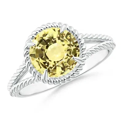 ANGARA GIA CERTIFIED YELLOW SAPPHIRE TWIST ROPE SPLIT SHANK RING