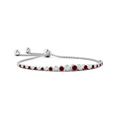 ANGARA GRADUATED BEZEL-SET RUBY AND DIAMOND BOLO BRACELET