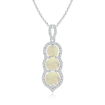 ANGARA GRADUATED FLOATING THREE STONE OPAL PENDANT
