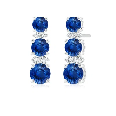 ANGARA GRADUATED SAPPHIRE AND DIAMOND JOURNEY EARRINGS