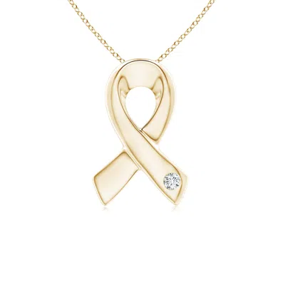 ANGARA GYPSY-SET ROUND DIAMOND RIBBON PENDANT