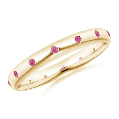 ANGARA GYPSY-SET ROUND PINK SAPPHIRE ETERNITY RING