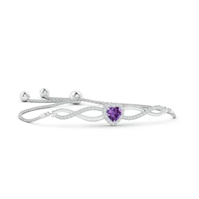 ANGARA HEART-SHAPED AMETHYST INFINITY BOLO BRACELET