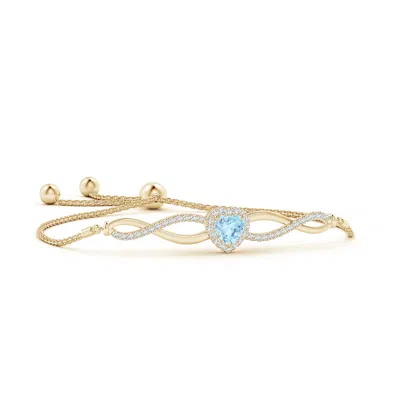 ANGARA HEART-SHAPED AQUAMARINE INFINITY BOLO BRACELET