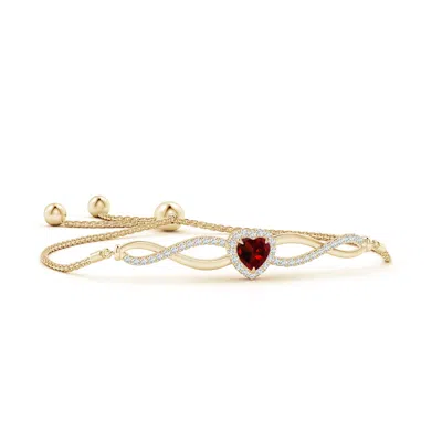 ANGARA HEART-SHAPED GARNET INFINITY BOLO BRACELET