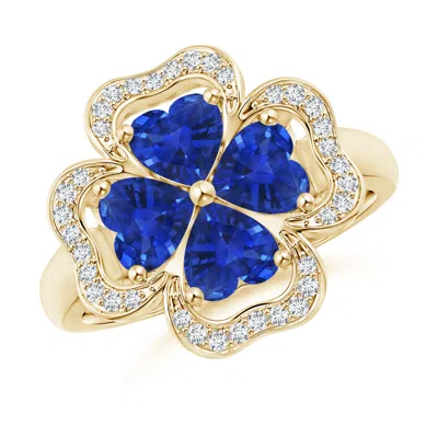 ANGARA HEART-SHAPED SAPPHIRE CLOVER RING