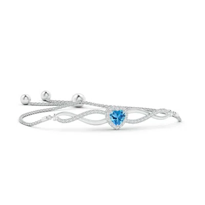 ANGARA HEART-SHAPED SWISS BLUE TOPAZ INFINITY BOLO BRACELET